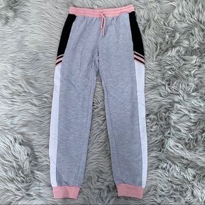 Grey sweatpants with black/white sides